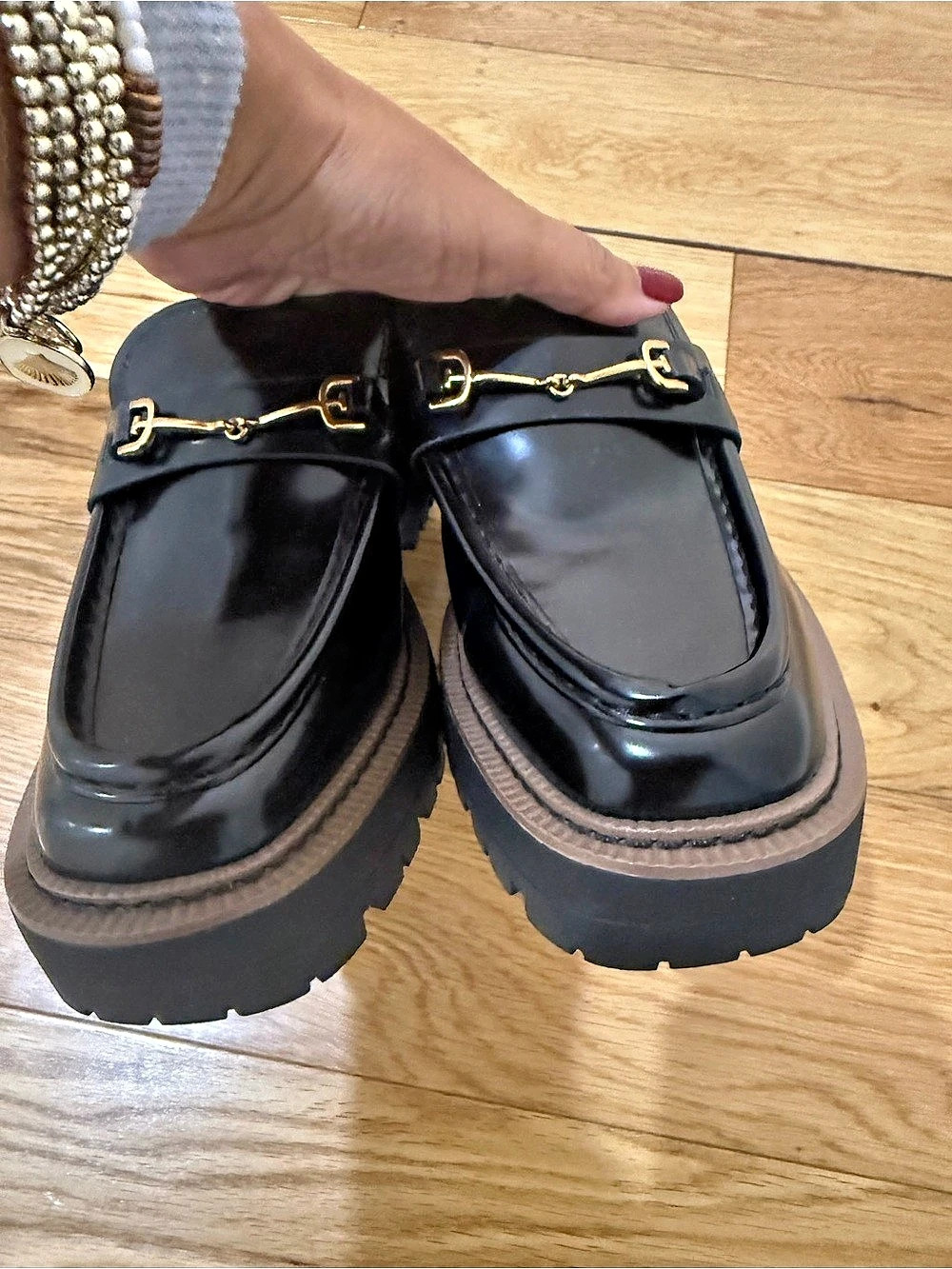 Sam Edelman Lennon Lug Sole Mule Black Patent Womens Size 7 - Picture 6 of 8